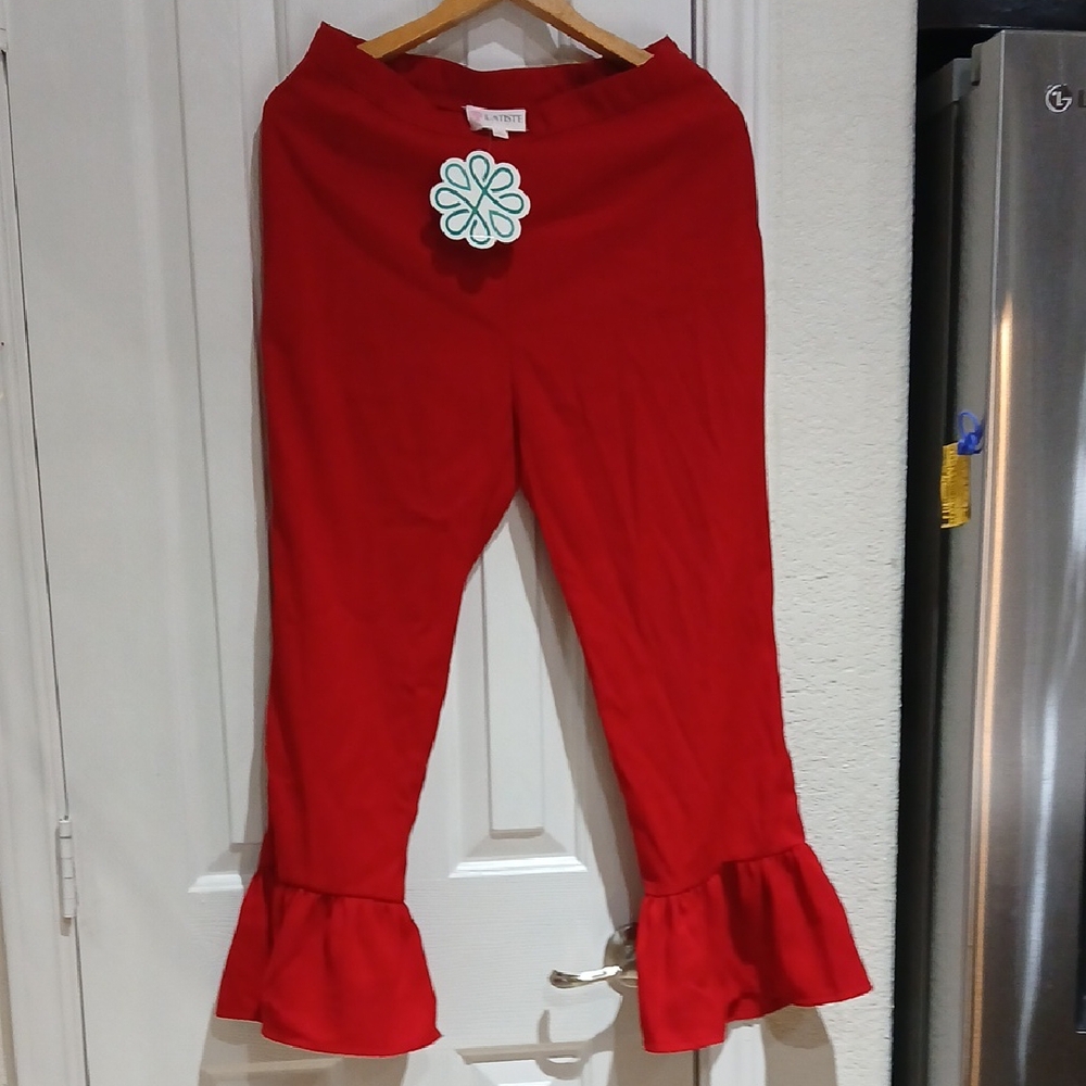 L'ATISTE Red Casual Ruffle Bottoms Size M